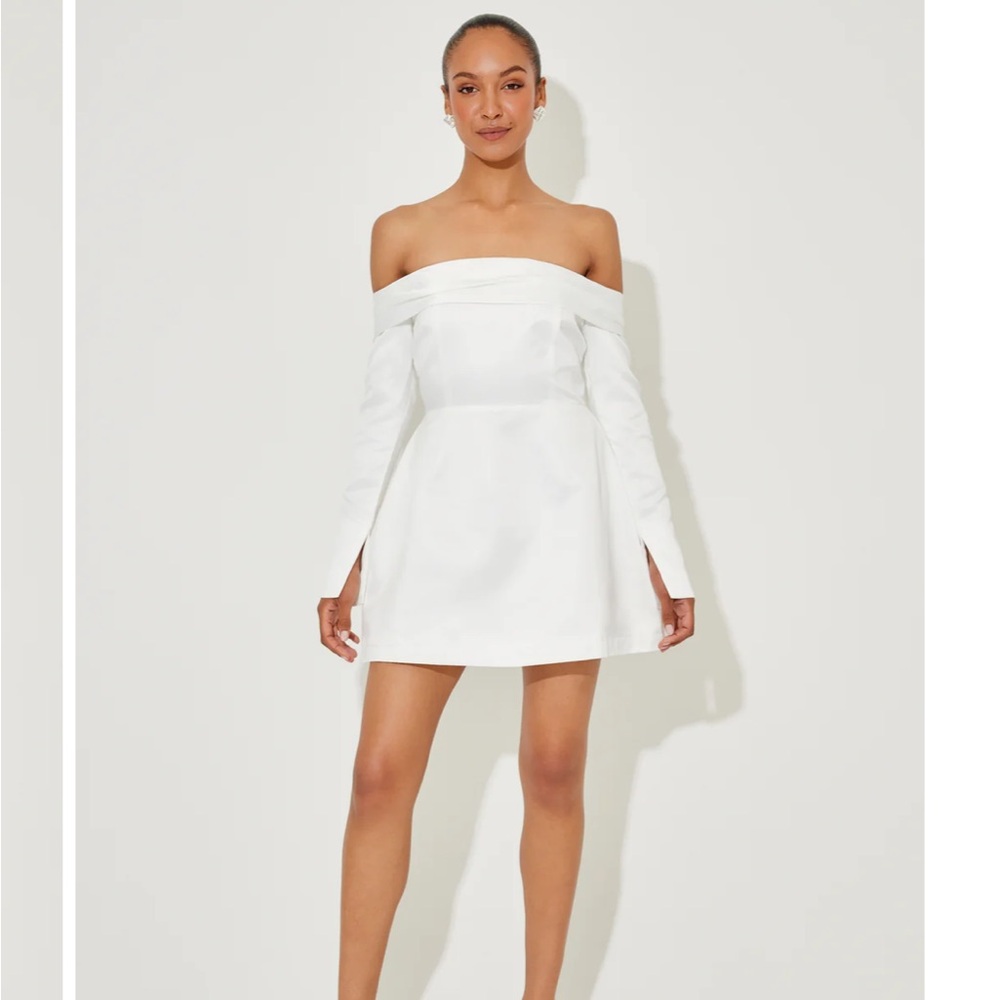 ODD MUSE - The Ultimate Muse Satin Bardot Mini Dress